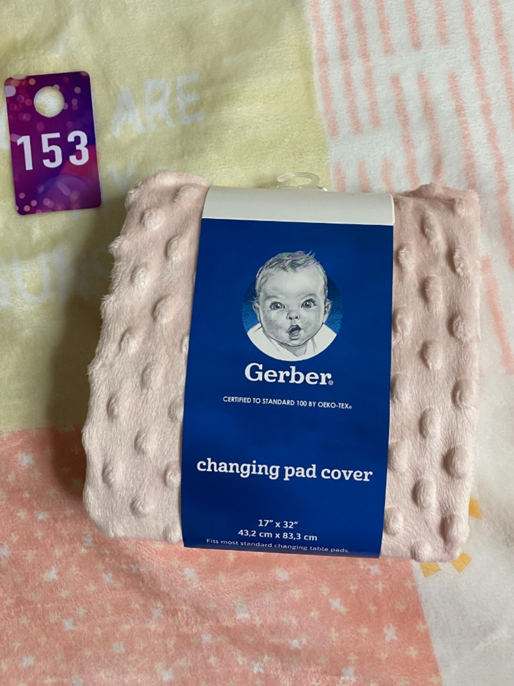 Pink Textured Baby Changing Pad Cover - Picture 7 of 7